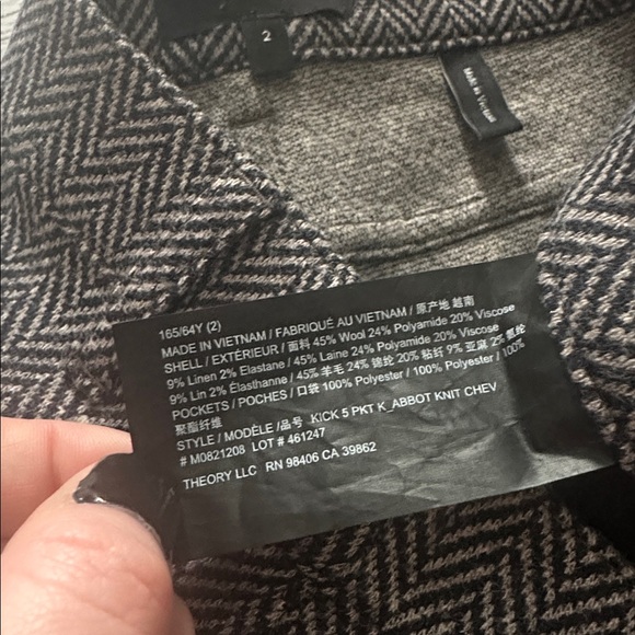 Theory Size 2 Herringbone Flare Leg Dress Pants - Picture 7 of 8